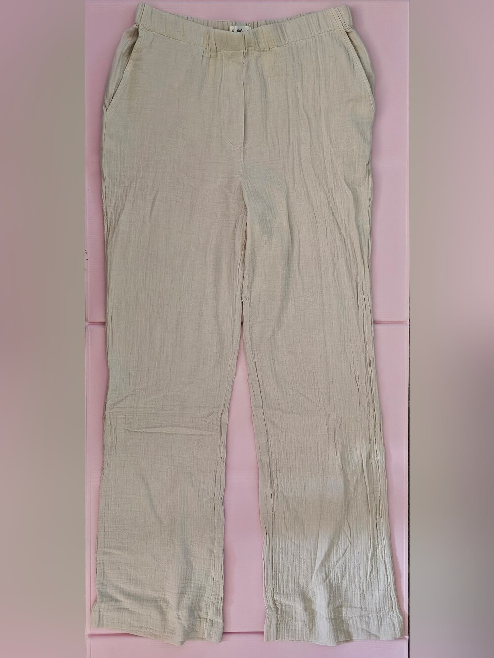 Mango Cotton Wide Leg Pants